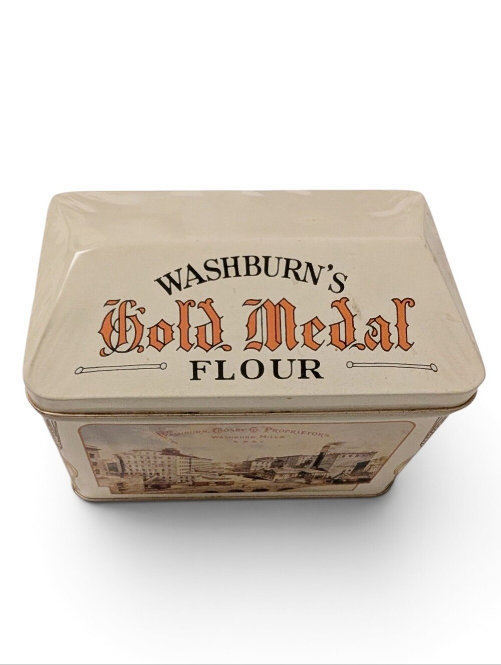 VINTAGE Gold Medal Recipe Box Decorative Flour Logo Tin Minnesota Collectable